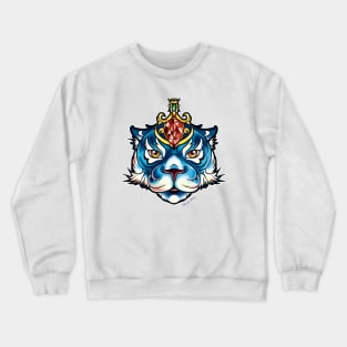 blue tigress - neo traditional Tattoo Style Crewneck Sweatshirt